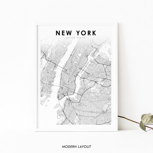 New York Printable State Map Illustrated Wall Art Print - Etsy