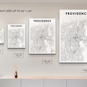 Providence RI Map Print, Rhode Island USA Map Art Poster, City Street Road Map Print, Nursery Room Wall Office Decor, Printable Map image 5
