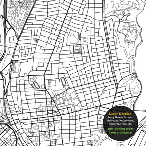 Providence RI Map Print, Rhode Island USA Map Art Poster, City Street Road Map Print, Nursery Room Wall Office Decor, Printable Map image 7