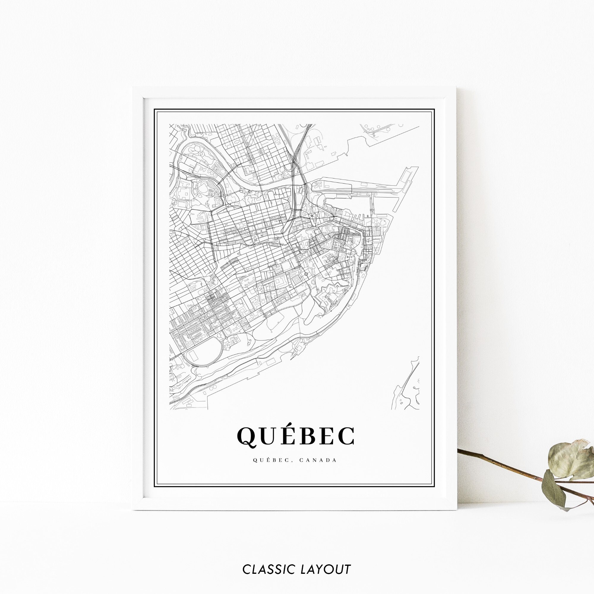 Downtown Quebec City Map Print Old Québec Map Print QC | Etsy
