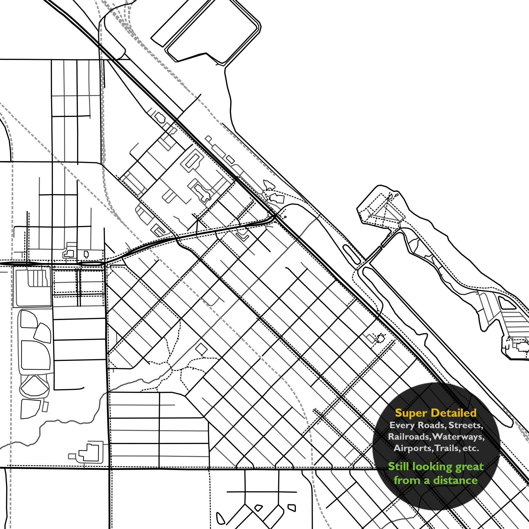 Superior WI Map Print Wisconsin USA Map Art Poster Douglas Etsy