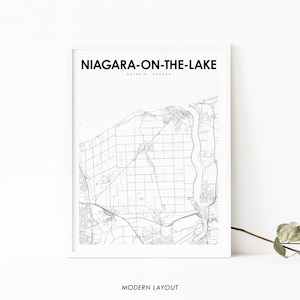Stampa della mappa dell'Ontario dell'area di Niagara-on-the-Lake, poster artistico della mappa del Canada, stampa della mappa stradale della città, decorazione dell'ufficio della parete della stanza della scuola materna, stampabile