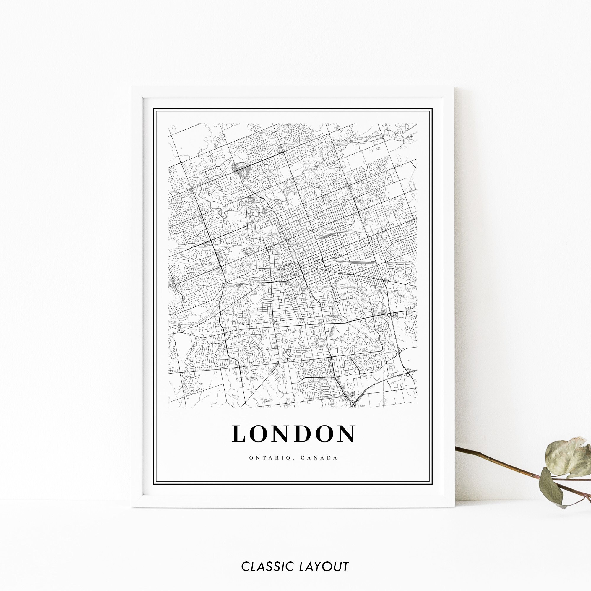 London Ontario Map Print ON Canada Map Art Poster Western - Etsy Canada