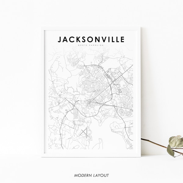 Jacksonville Map - Etsy