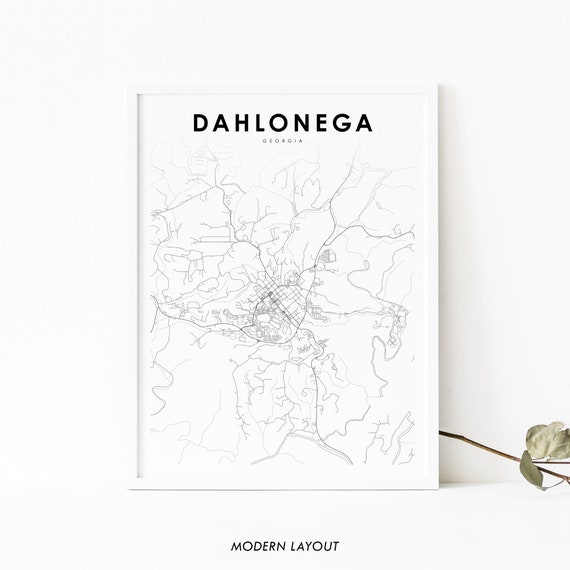 Dahlonega GA Map Print Georgia USA Map Art Poster Lumpkin - Etsy