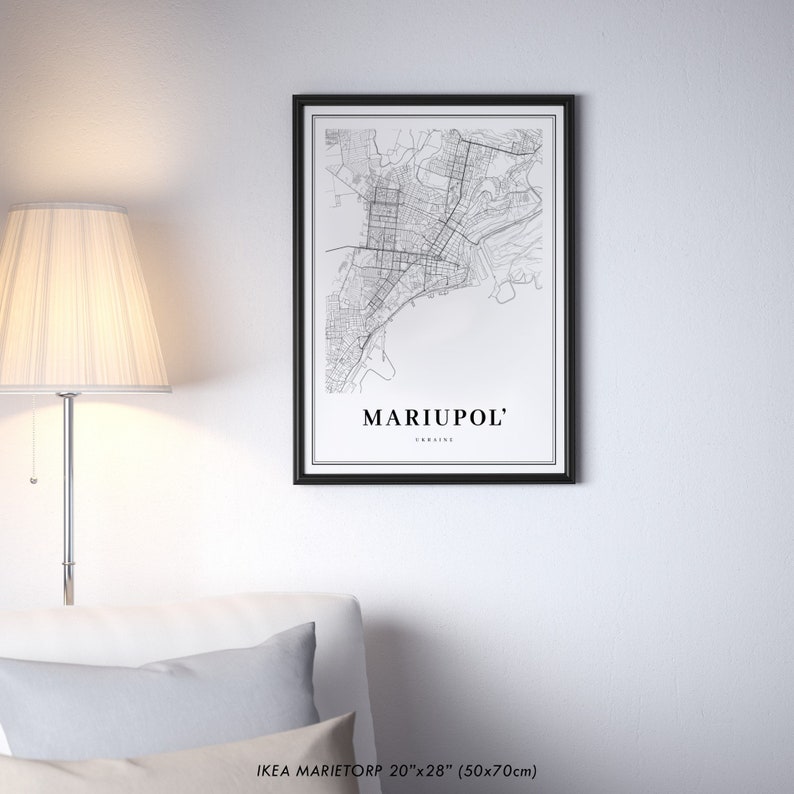 Mariupol Ukraine Map Print, Mariupol' Map Art Poster, Donetsk, City Road Street Map Print, Nursery Room Wall Office Decor, Printable Map image 4