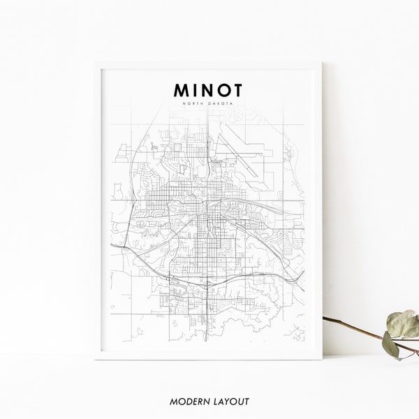 Nd Map And Counties Etsy UK Nd Map And Counties Etsy UK