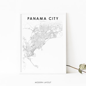 Panama Stadt Panama Karte Print, Karte Kunst Poster, Panama, Stadt Straße Road Map Print, Kinderzimmer Wand Büro Dekor, druckbare Karte