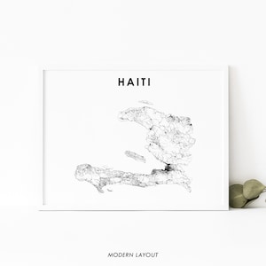 Haiti Map Print, Road Map Art Poster, Haïti Ayiti Hayti Haitian Domican Caribbean Map Art, Nursery Room Wall Office Decor, Printable Map