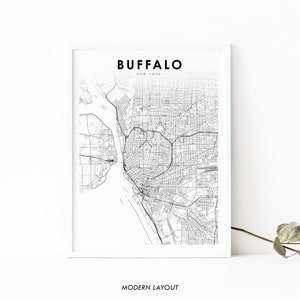 Buffalo NY Map Print, New York USA Map Art Poster, Cheektowaga, City Street Road Map Print, Nursery Room Wall Office Decor, Printable Map