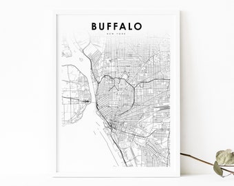 Buffalo NY Map Print, New York USA Map Art Poster, Cheektowaga, City Street Road Map Print, Nursery Room Wall Office Decor, Printable Map