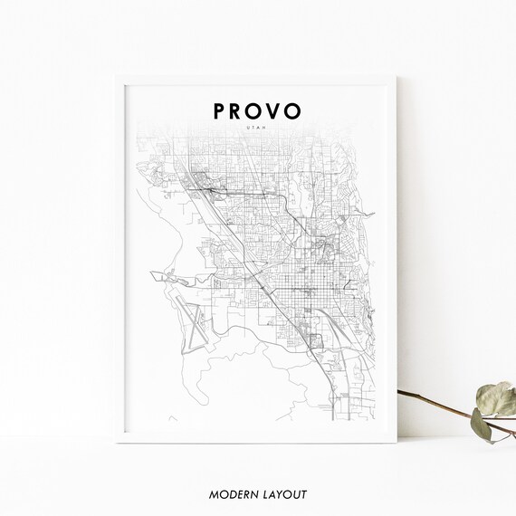 Provo UT Map Print, Utah USA Map Art Poster, City Street Road Map Print, Nursery Room Wall Office Decor, Printable Map