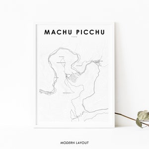 Machu Picchu Peru Map Print, Map Art Poster, Machu Pikchu Cusco, Road Map Print, Nursery Room Office Wall Decor, Minimalist Printable Map