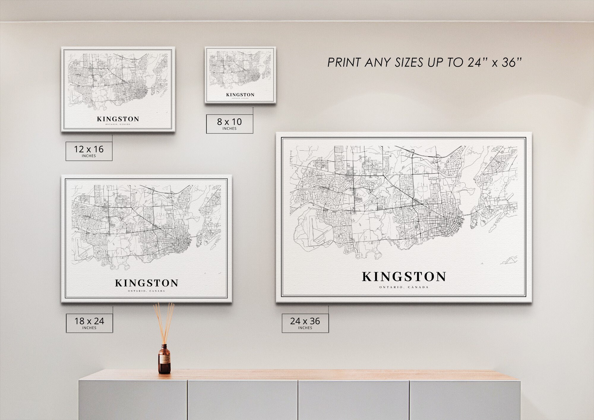 Kingston Ontario Map Print ON Canada Map Art Poster City | Etsy