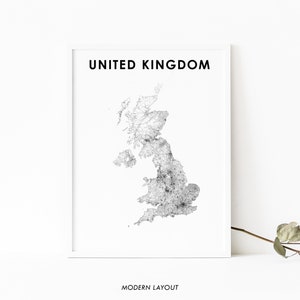Impressão de mapa do Reino Unido, pôster de arte de mapa de estradas, Reino Unido Grã-Bretanha, Inglaterra, Irlanda, Escócia, decoração de escritório de parede de berçário, mapa para impressão