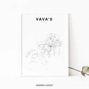 Vavaʻu Tonga Map Print, Vavau Map Art Poster, Mount Talau Neiafu, City Street Road Map Print, Nursery Room Wall Office Decor, Printable Map