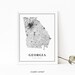Georgia Map Print, State Road Map Print, GA USA United States Map Art ...
