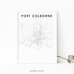 Port Colborne Ontario Karte Drucken, ON Kanada Karte Kunst Poster, Stadt Straße Straßenkarte Druck, Kinderzimmer Wand Büro Dekor, druckbare Karte