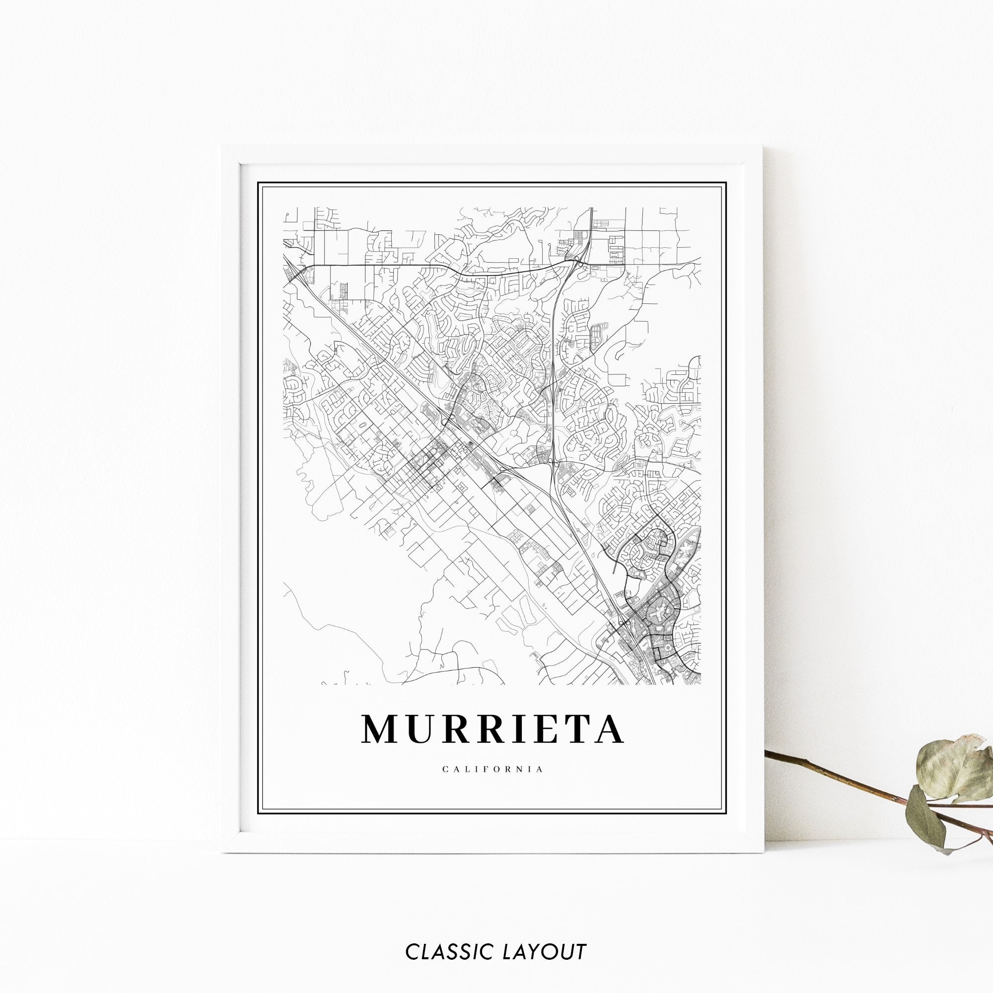 Murrieta CA Map Print California USA Map Art Poster | Etsy