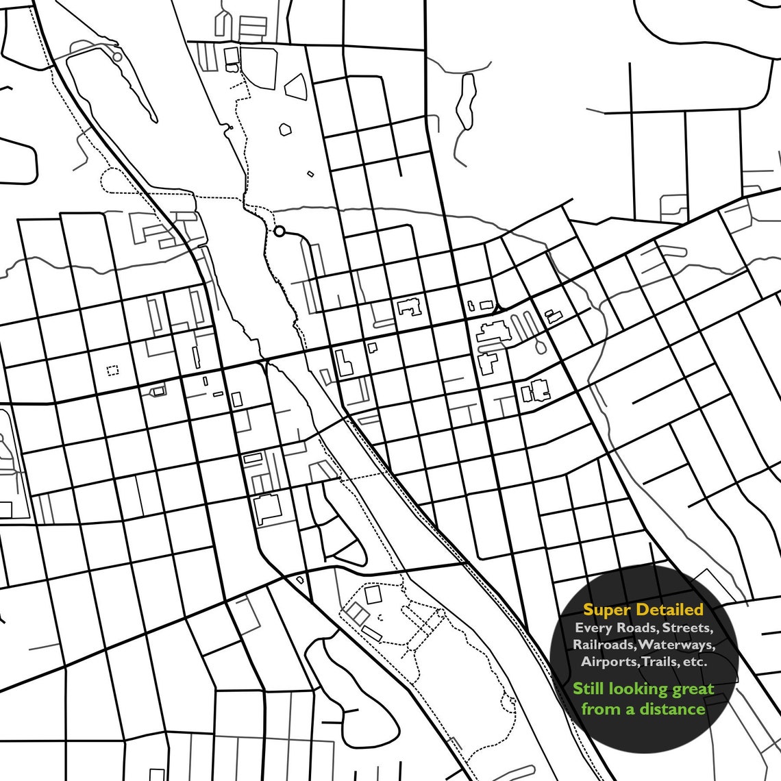 Geneva IL Map Print Illinois USA Map Art Poster Kane County Etsy España