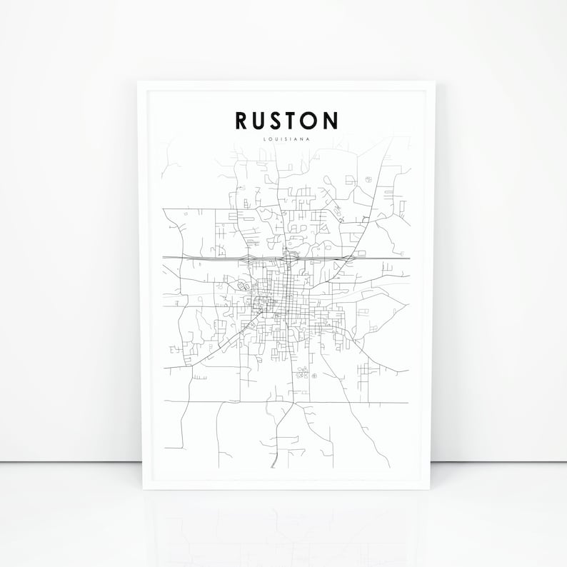 Ruston LA Map Print Louisiana USA Map Art Poster Louisiana  Etsy