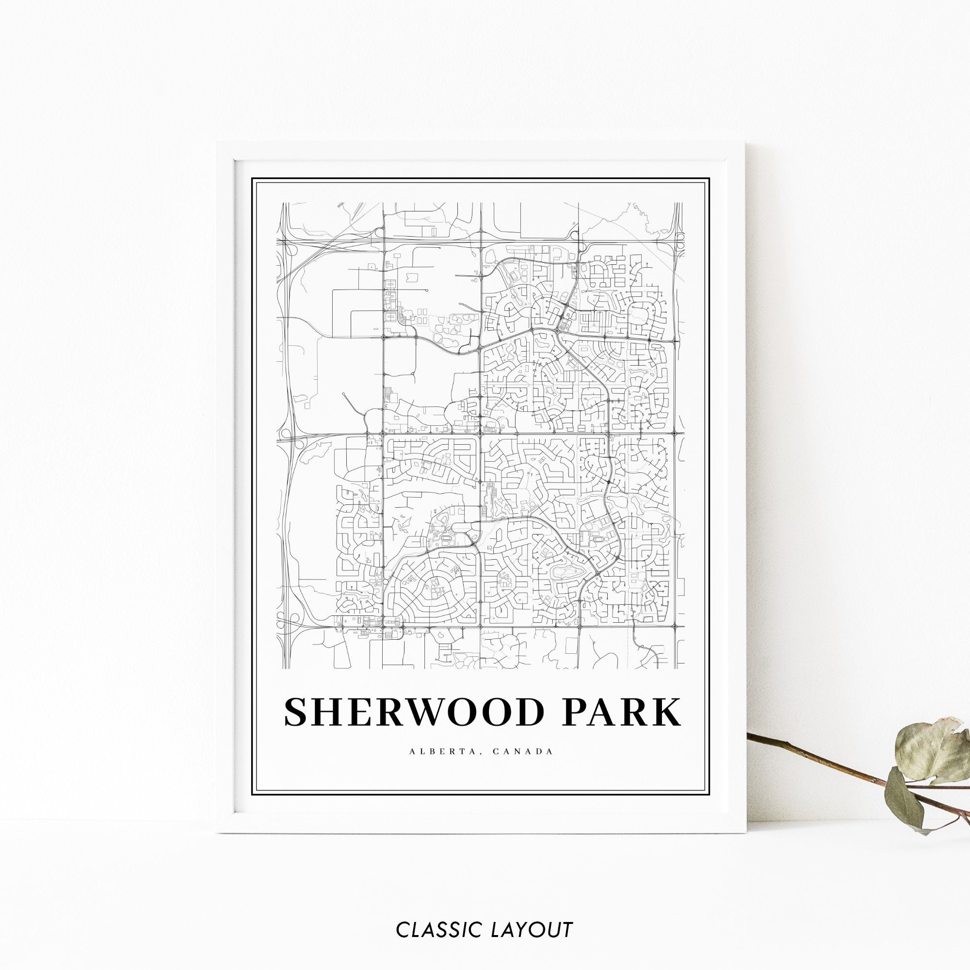 Sherwood Park Alberta Map Print AB Canada Map Art Poster | Etsy