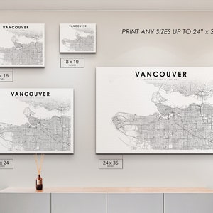 Vancouver BC Map Print, British Columbia Canada Map Art Poster, City Road Street Map Print, Nursery Room Wall Office Decor, Printable Map image 5