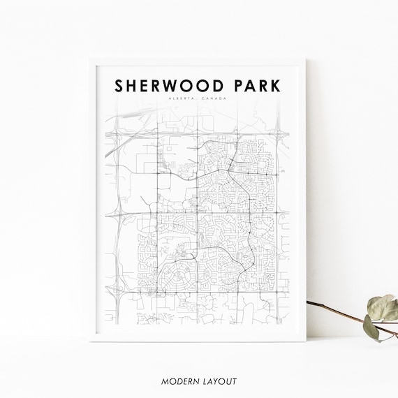 Map Of Sherwood Park Alberta Sherwood Park Alberta Map Print Ab Canada Map Art Poster | Etsy Denmark