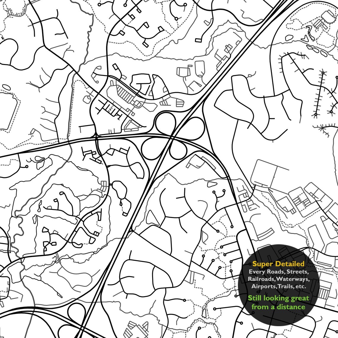 Ellicott City MD Map Print Maryland USA Map Art Poster City Etsy