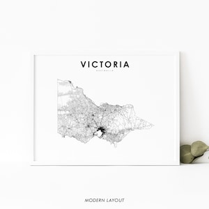Victoria Australia Map Print, Road Map Art Poster, Melbourne VIC, City ...