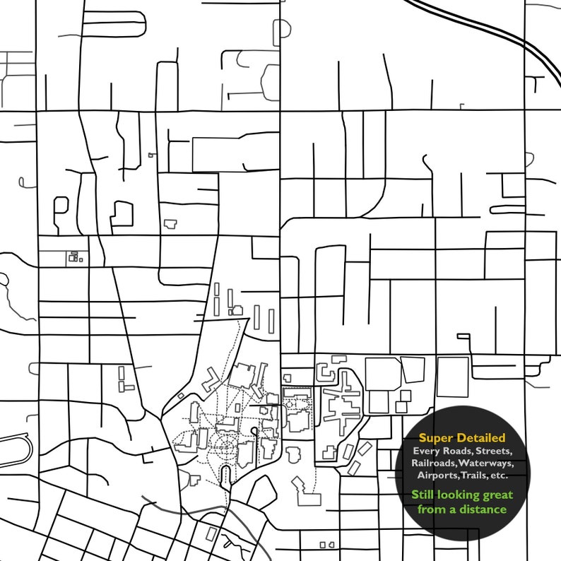 Tahlequah OK Map Print Art Poster