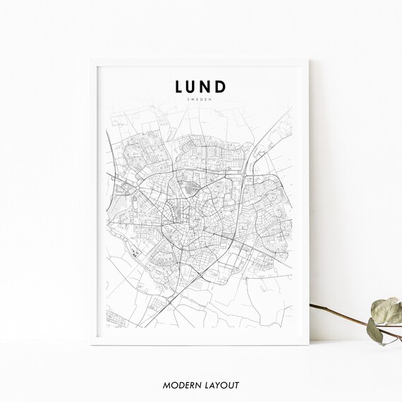 Skane County Sweden Map Lund Sweden Map Print Map Art Poster Scania Skåne County | Etsy India