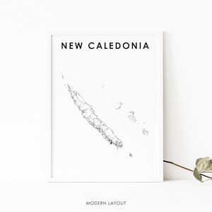 Neukaledonien Karte Print, Land Straße Karte Kunst Poster, Nouvelle-Calédonie Nouméa Kartenkunst, Kinderzimmer Wand Büro Dekor, druckbare Karte