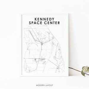 Kennedy Space Center FL kaart afdrukken, Florida USA kaart Art Poster, KSC City Street Road kaart afdrukken, kinderkamer kantoor muur Decor, afdrukbare kaart