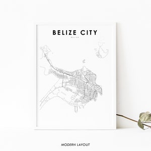 Belize City Belize Map Print, Map Art Poster, Ciudad de Belice City Street Map Print, Nursery Room Wall Office Decor, Printable Map