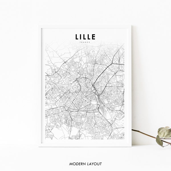 Lille France Map Print, Map Art Poster, Lile Rijsel Rysel Nord, City Street Road Map Print, Nursery Room Wall Office Decor, Printable Map