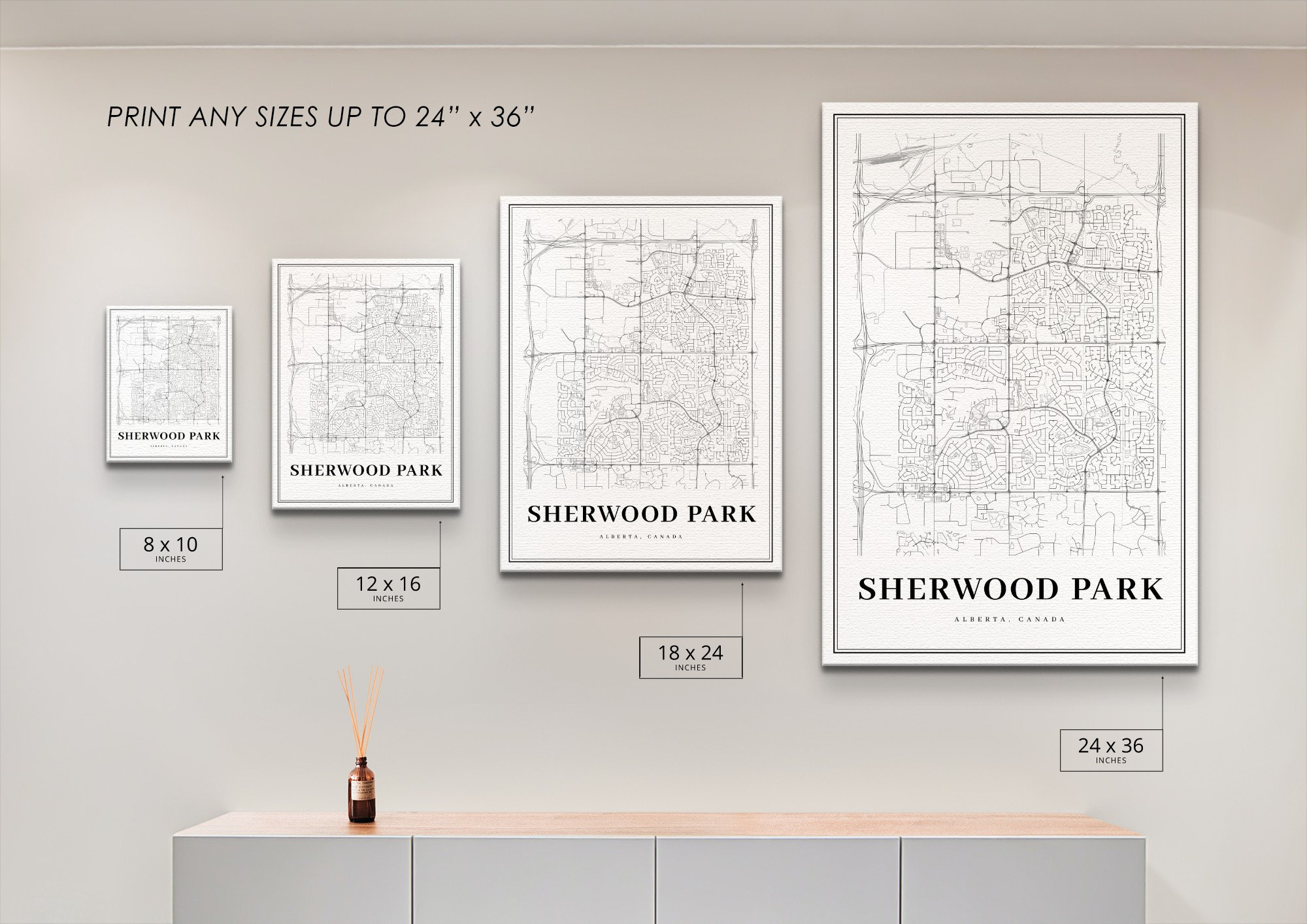 Sherwood Park Alberta Map Print AB Canada Map Art Poster | Etsy