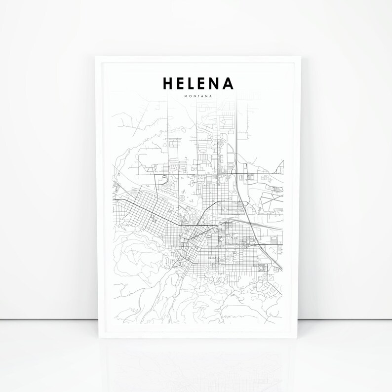 Helena MT Map Print Montana USA Map Art Poster City Street | Etsy