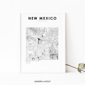 New Mexico Karte Print, State Road Map Print, NM USA USA Karte Kunst Poster, Kinderzimmer Wand Büro Dekor, druckbare Karte