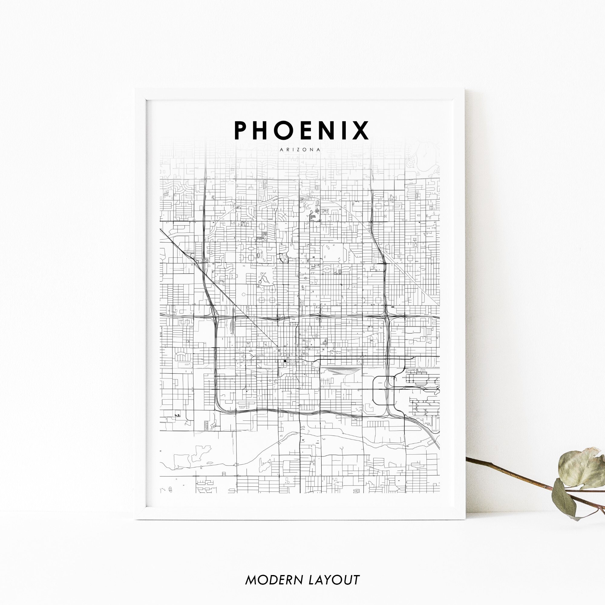 Phoenix Area Map Print