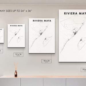 Stampa della mappa Riviera Maya Messico, Poster artistico della mappa, Playa del Carmen, Stampa della mappa stradale della città, Decorazione dell'ufficio della parete della stanza della scuola materna, Mappa stampabile immagine 5