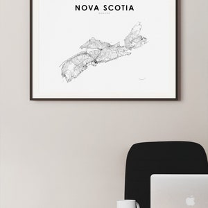 Nova Scotia Map Print, NS Canada State Road Map Print, Halifax, Map Art Poster, Nursery Room Wall Office Decor, Printable Map image 3