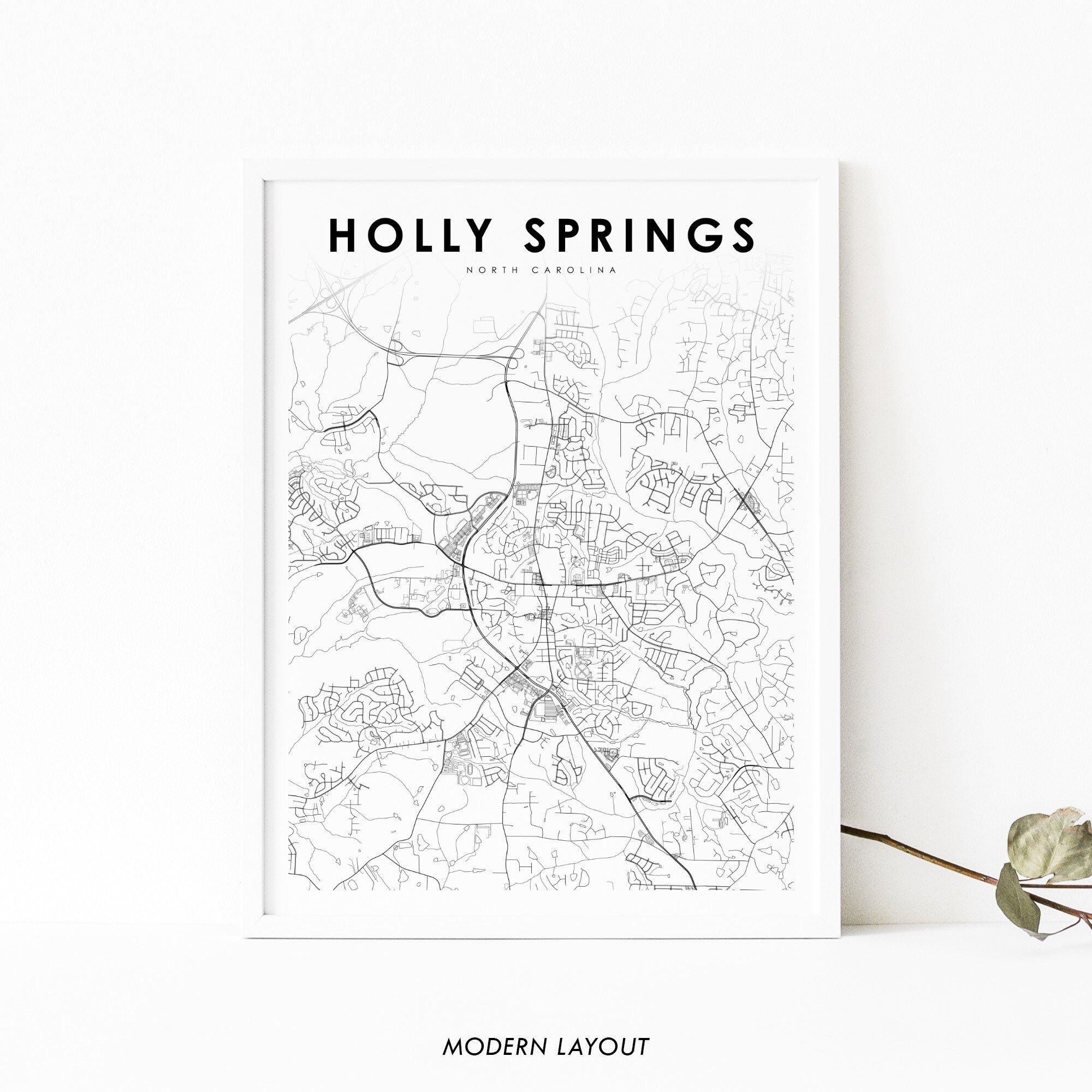 Holly Springs NC Map Print North Carolina USA Map Art Poster Etsy UK