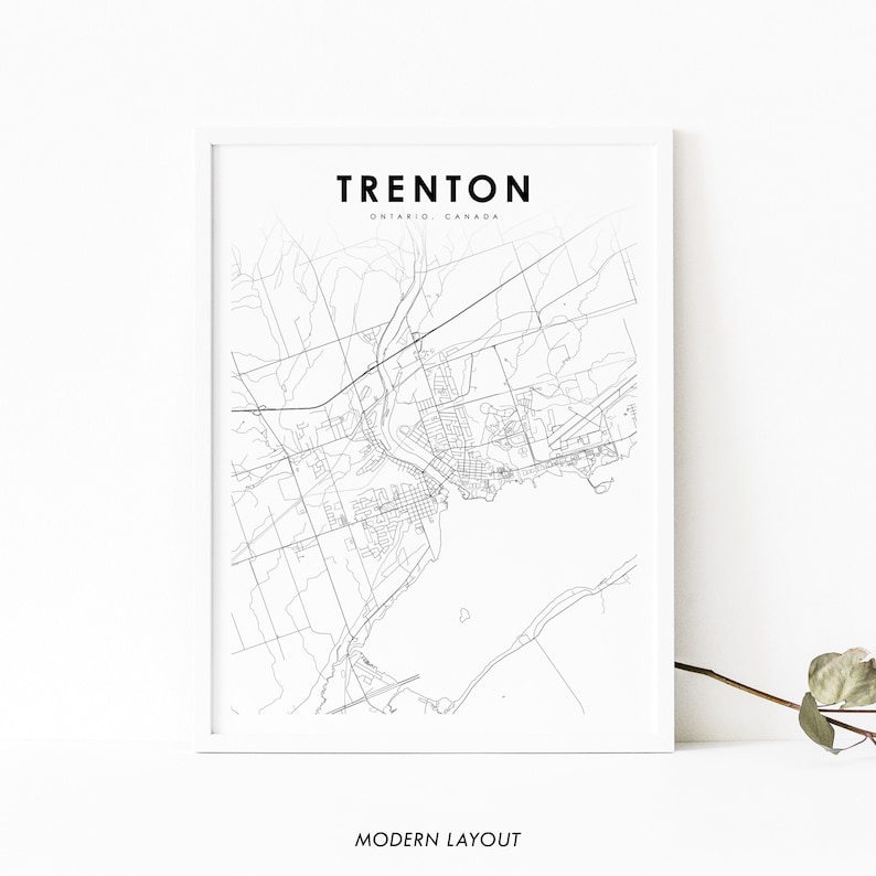 Trenton Ontario Map Print ON Canada Map Art Poster Quinte Etsy Trenton Ontario Map Print ON Canada Map Art Poster Quinte Etsy