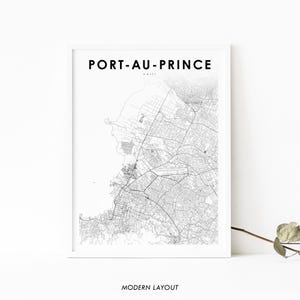 Port-au-Prince Haiti Map Print, Map Art Poster, Pòtoprens, City Street Road Map Print, Nursery Room Office Wall Decor, Printable Map