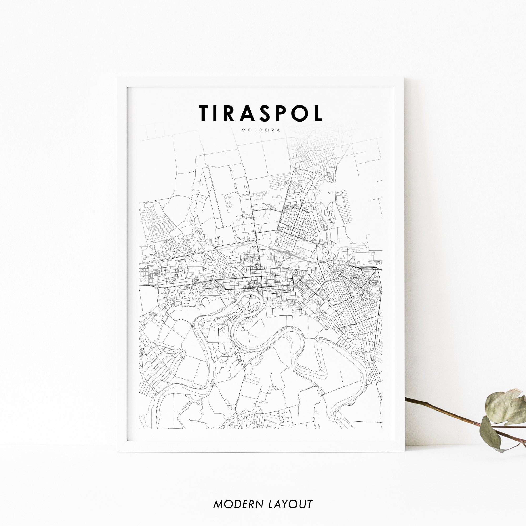 Tiraspol Moldova Map Print Map Art Poster City Road Street Il 7uqf 