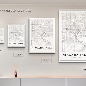 Niagara Falls Canada Map Print, Ontario ON Canada Map Art Poster, City Street Road Map Print, Nursery Room Wall Office Decor, Printable Map image 6
