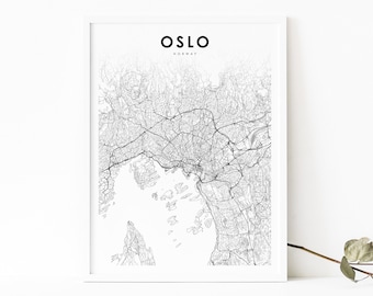 Oslo Region Norwegen Karte Drucken, Østlandet Karte Kunst Poster, Stadt Straße Straße Karte Drucken, Kinderzimmer Büro Wand Dekor, druckbare Karte