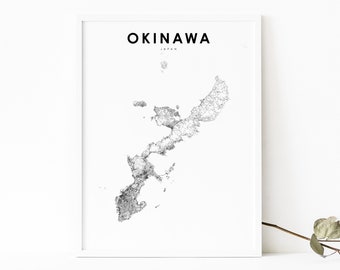Okinawa Japan Map Print, Map Art Poster, 沖縄 沖縄県 日本 Kyushu, City Street Road Map Print, Nursery Room Wall Office Decor, Printable Map