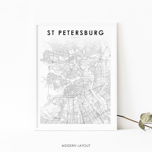 Sint-Petersburg Rusland kaart afdrukken, Sint-Petersburg kaart Art Poster, stad straat routekaart afdrukken, kinderkamer muur Office Decor, afdrukbare kaart